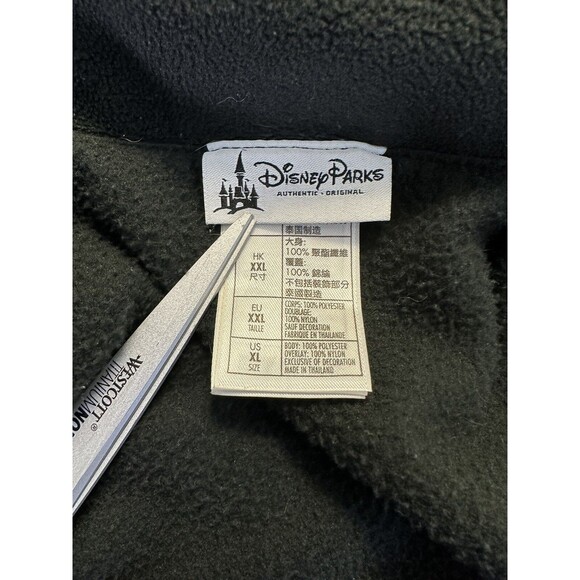 Disneyland Fleece Jacket Mens 2XL Gray Black Pockets Full Zip Mickey Disney - Picture 4 of 9